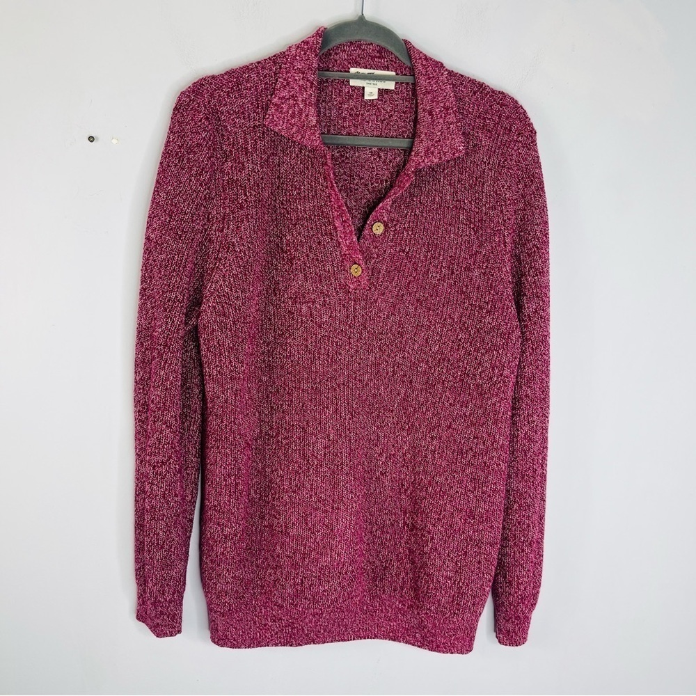 Vintage Thompson Size 1X Linen Cotton Collared Oversized Sweater
